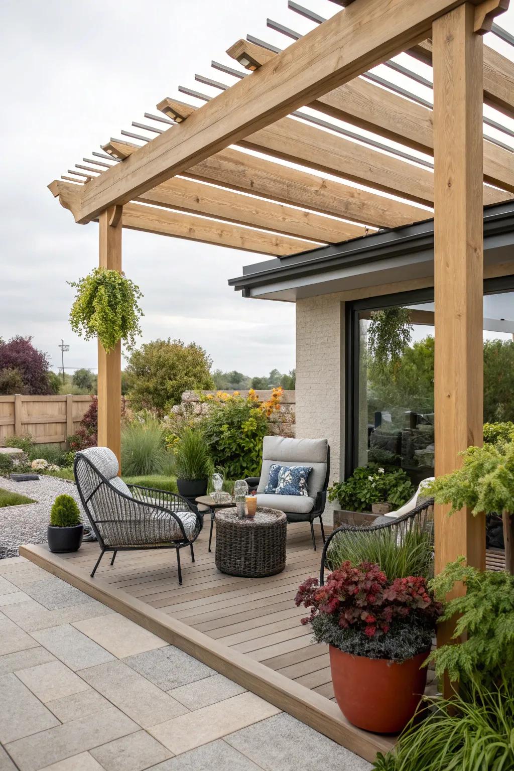 Create a stylish shade solution with a modern pergola.