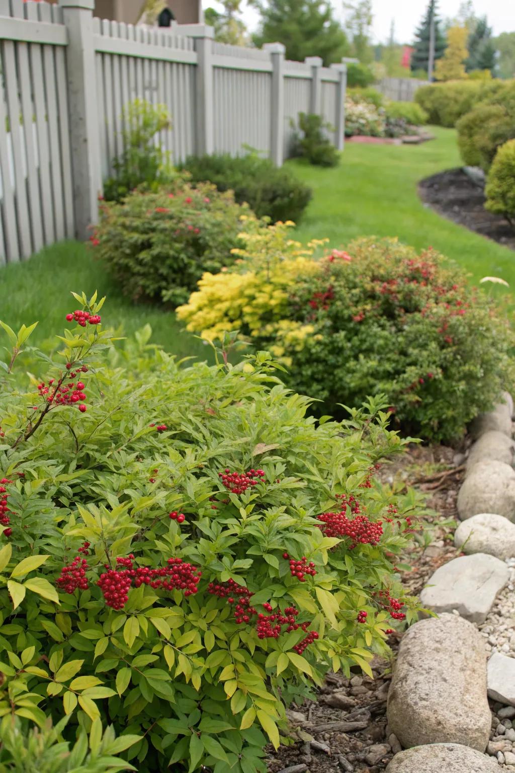 Nandina thrives in low-maintenance garden settings, offering beauty with ease.