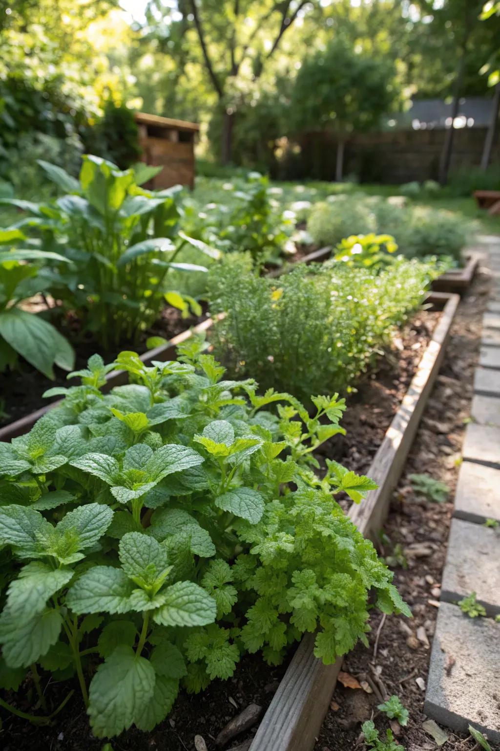 A herb garden is both practical and fragrant.