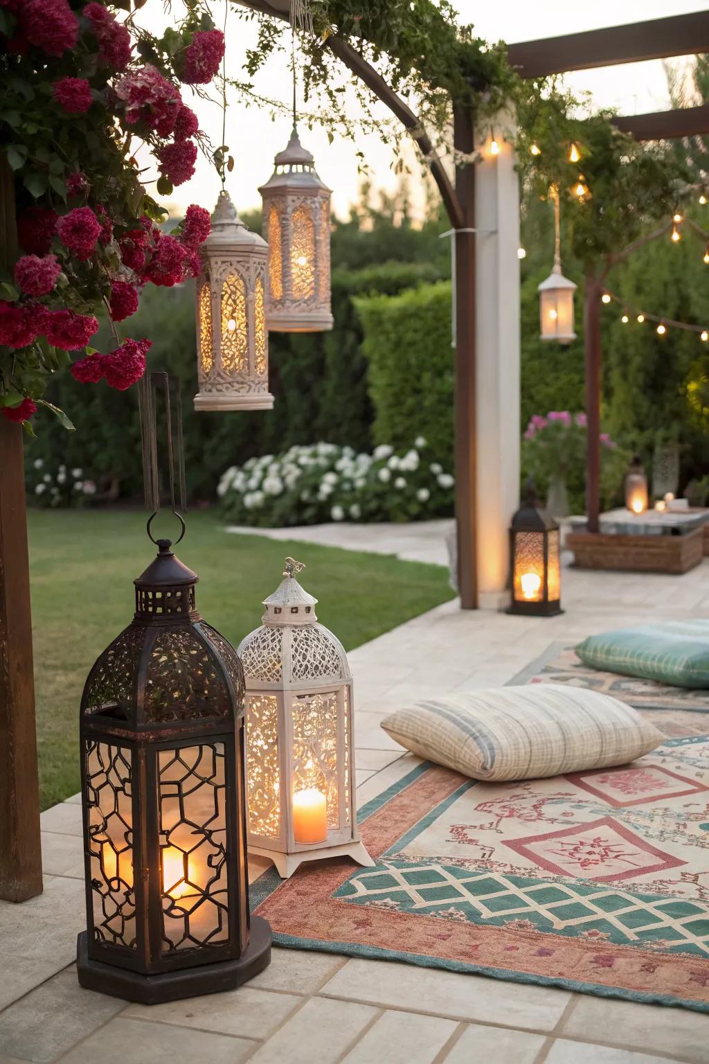 Personalized decor elements add charm to the outdoor area.