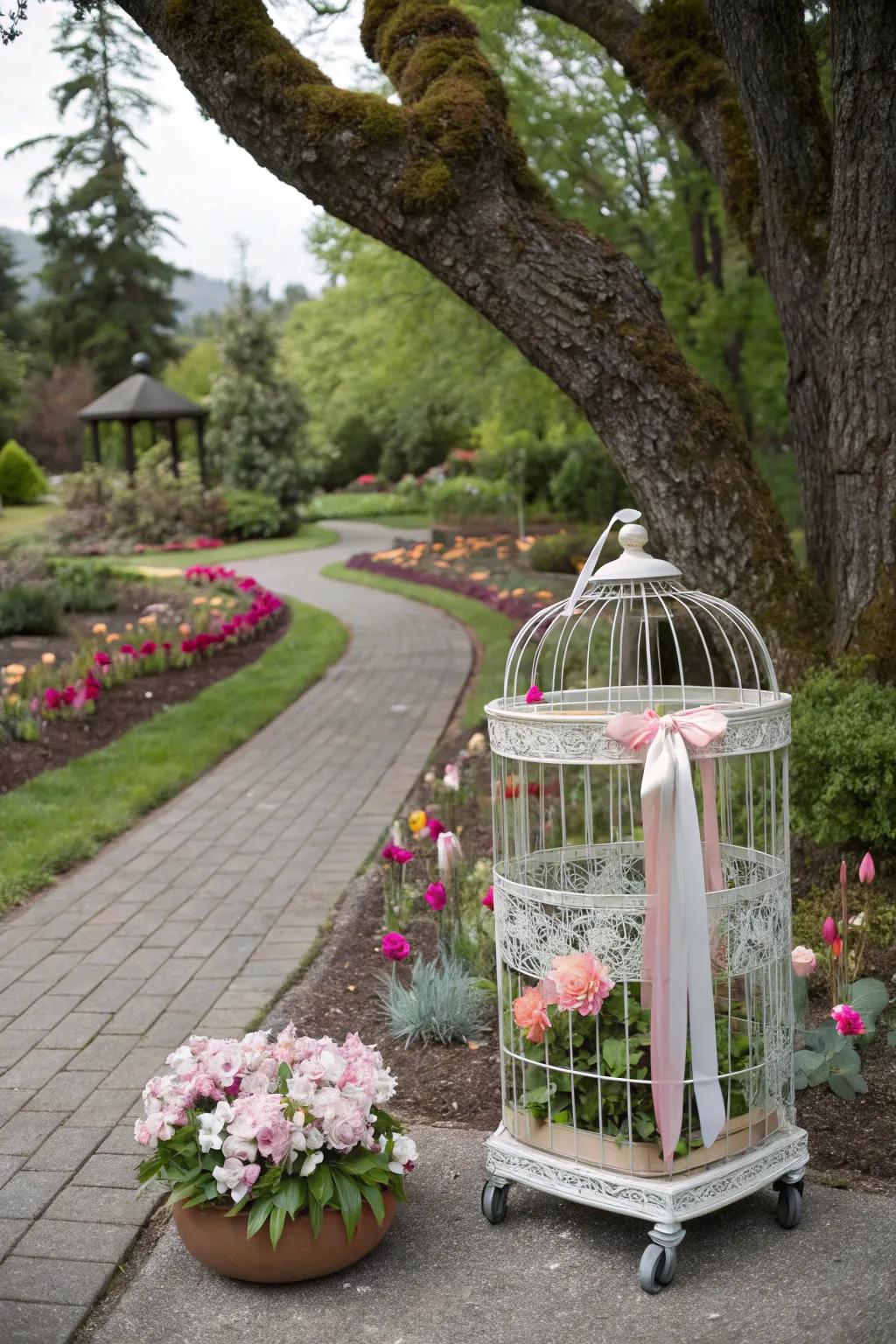 Enjoy flexibility with a portable bird cage on wheels.