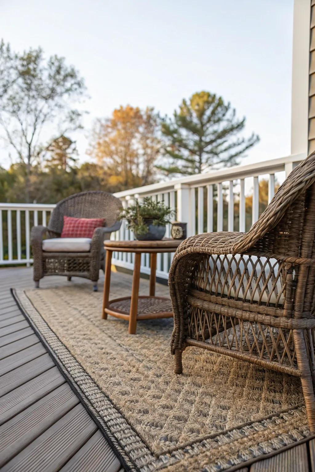 Mix textures to add depth and character to your deck.
