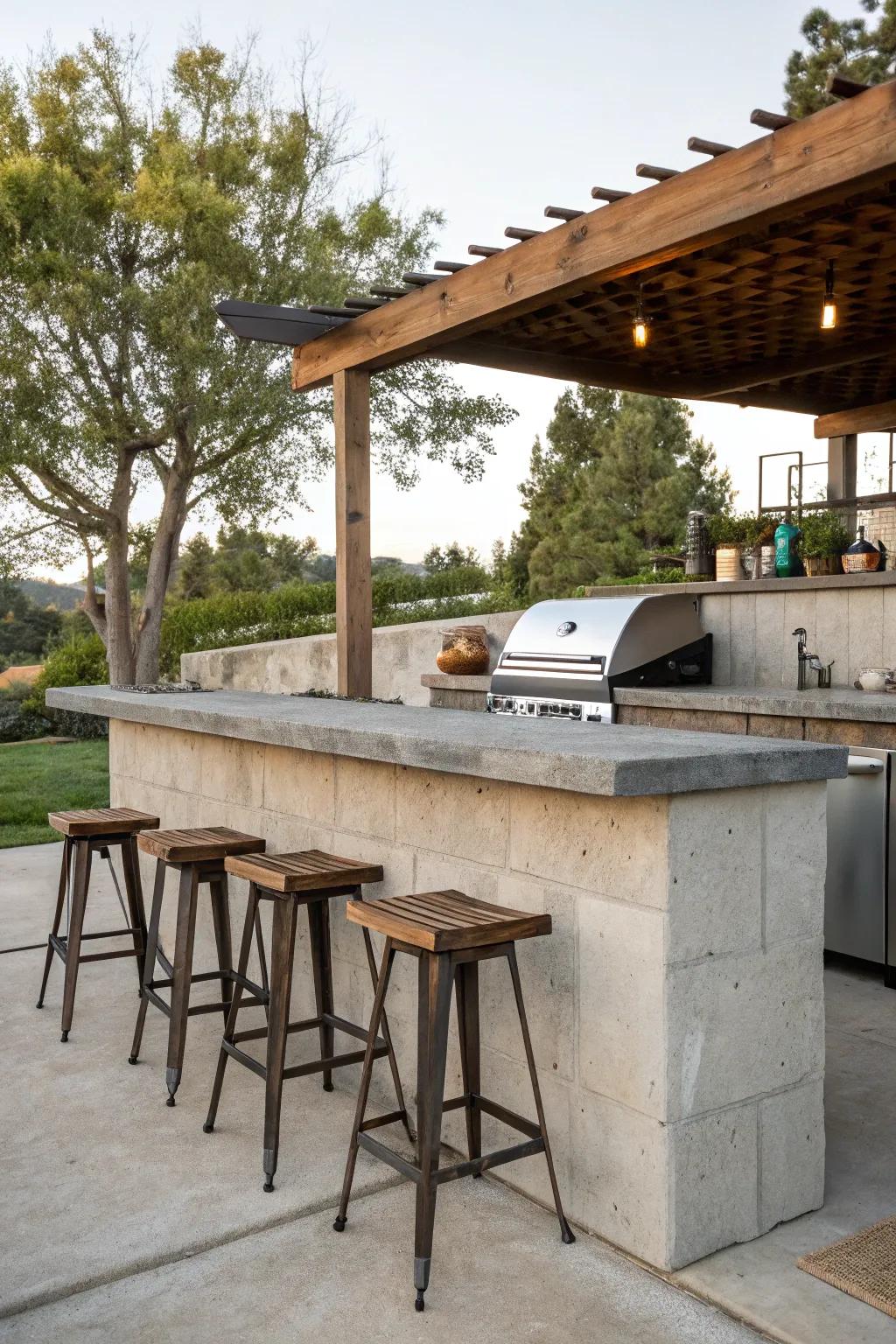 A full outdoor bar setup, ready for any occasion.