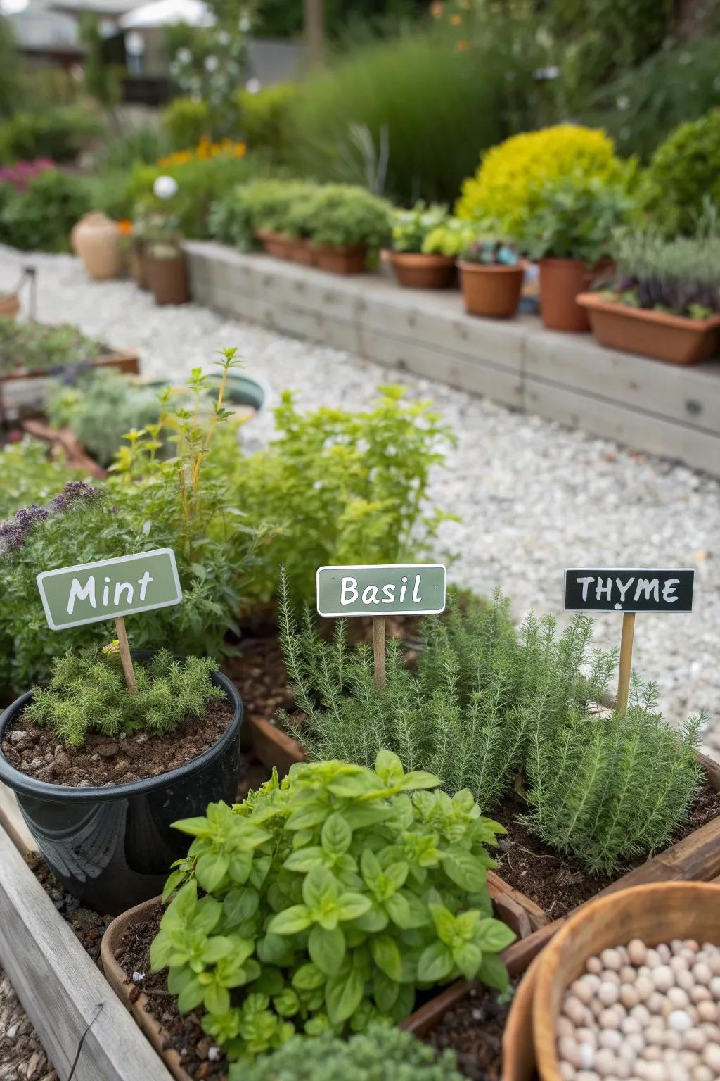 A sensory herb garden offers delightful aromas and fresh ingredients.