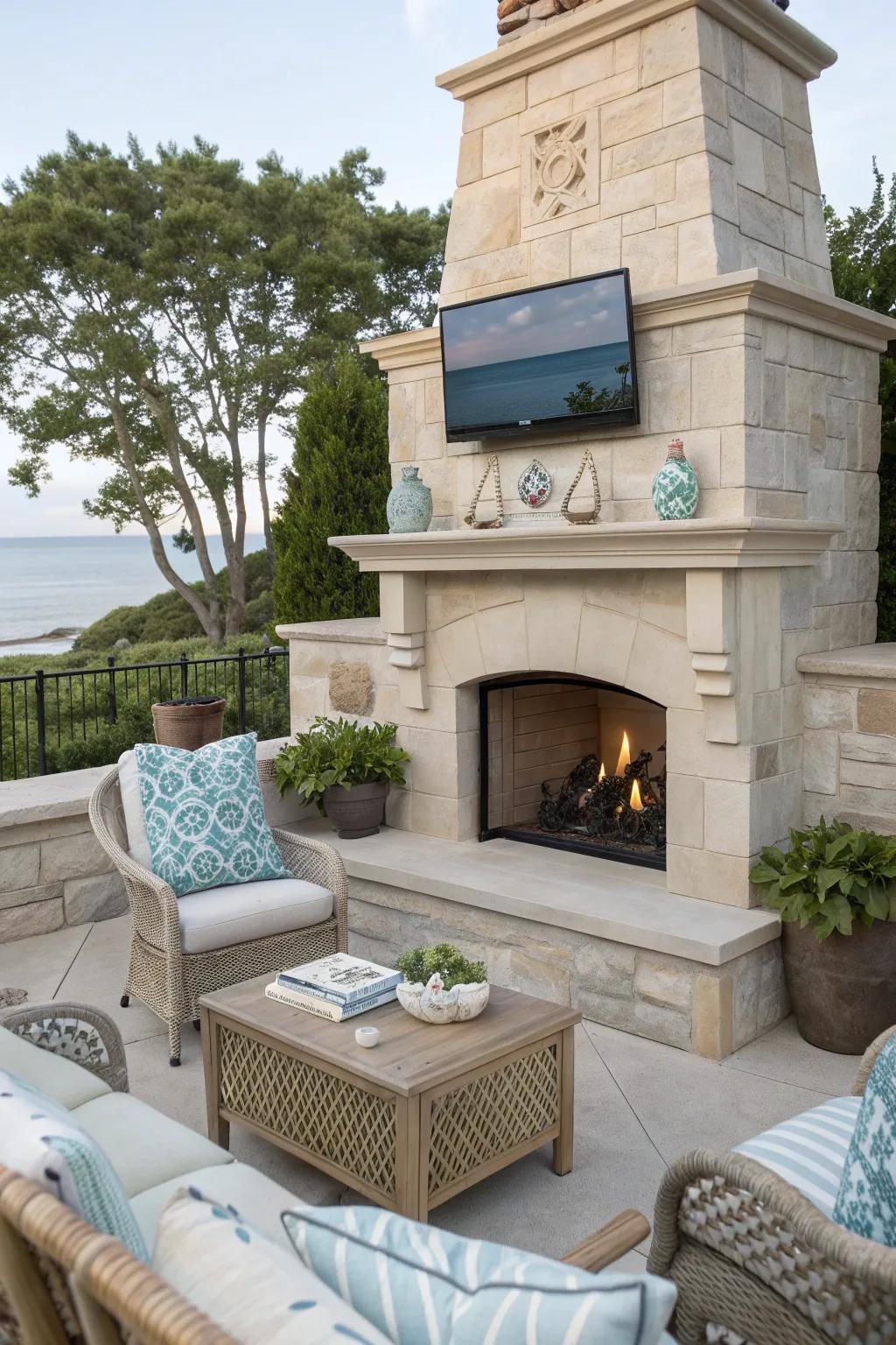 Capture the essence of the coast with this light and airy outdoor setup.