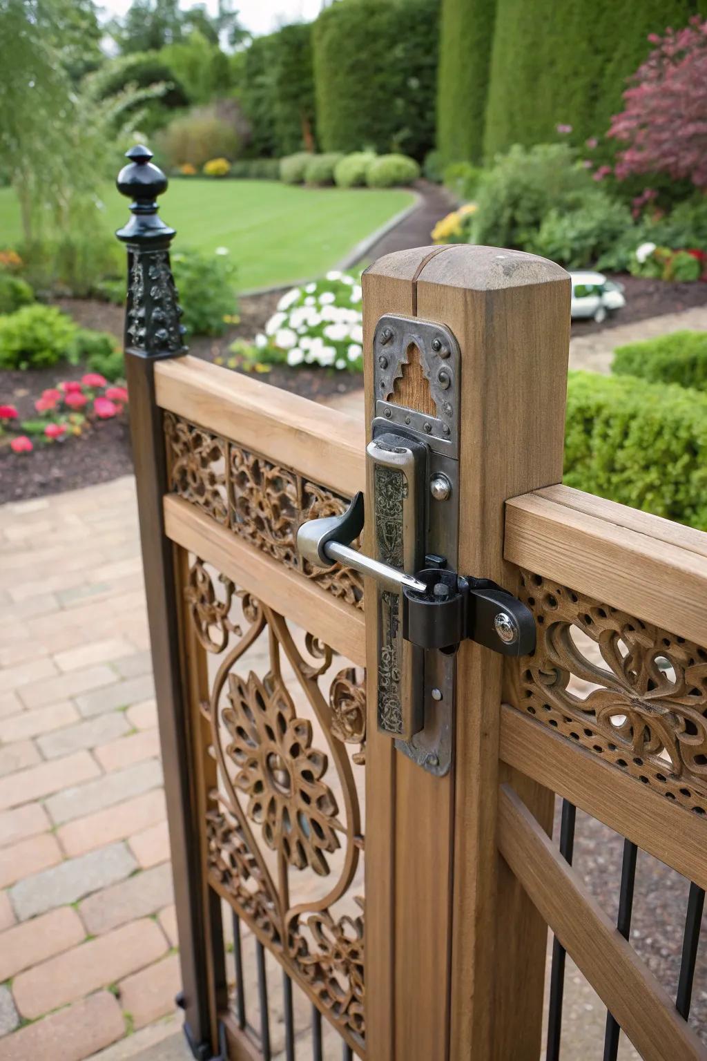 An adjustable gate lock offering versatility.