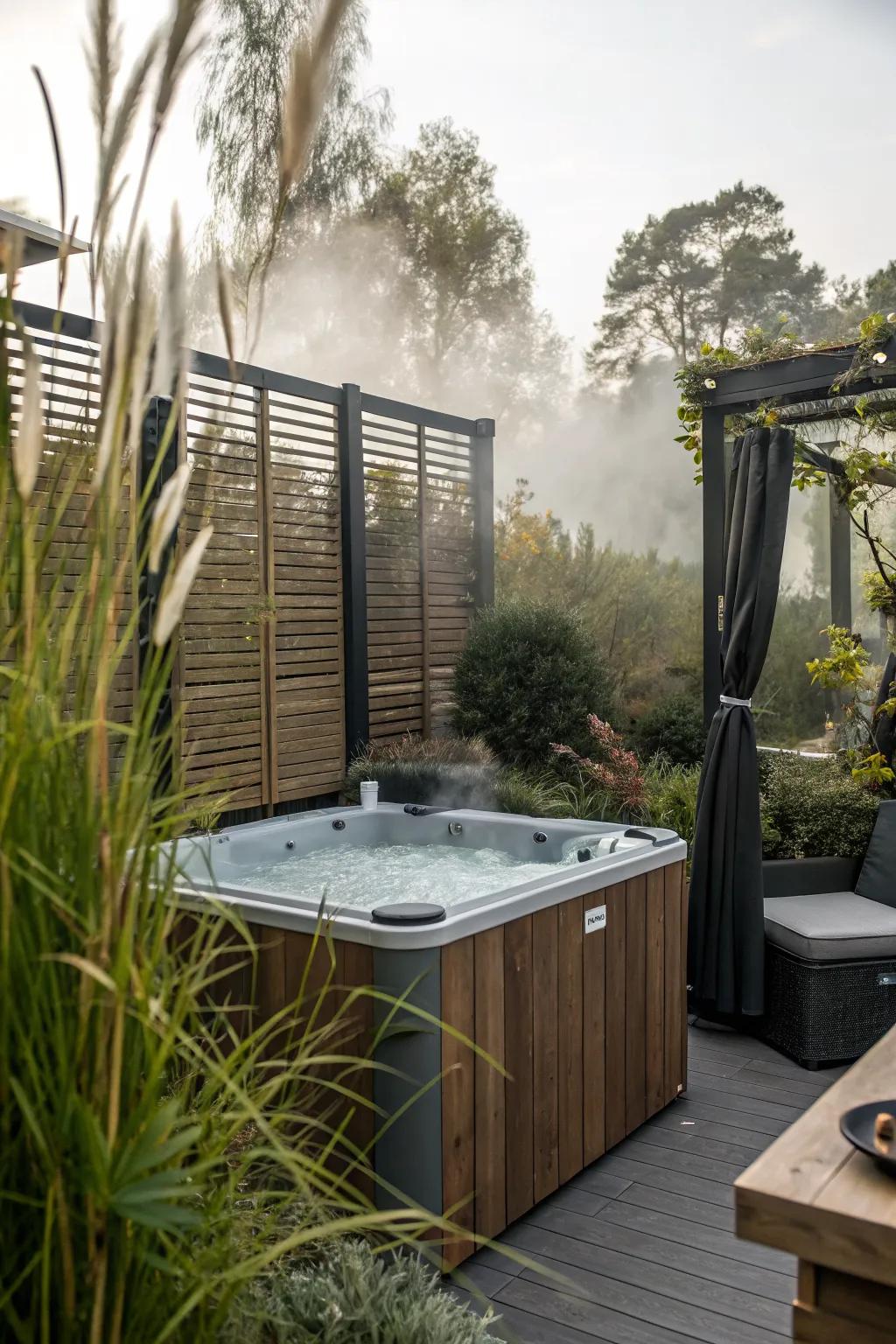 Privacy elements ensure a secluded and peaceful experience.