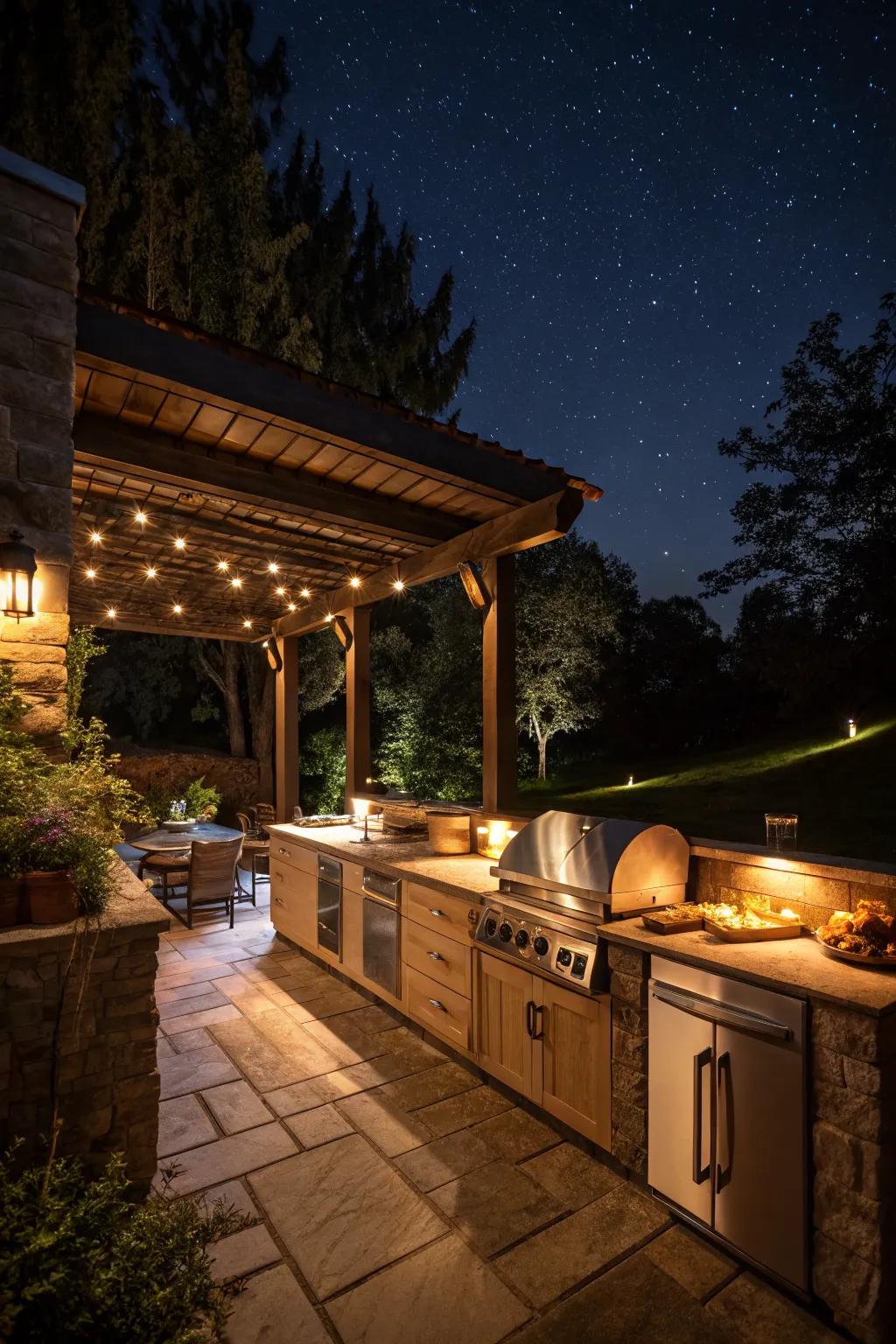 Ambient lighting that enhances your evening gatherings.