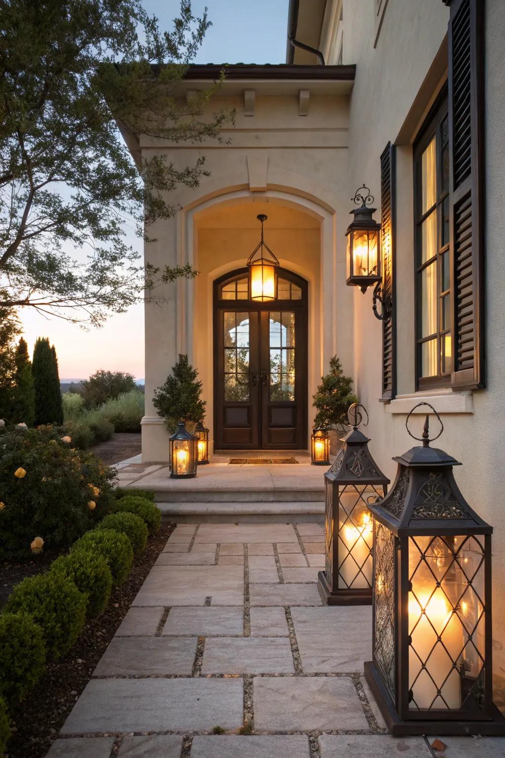 Welcome guests with a glowing entryway.