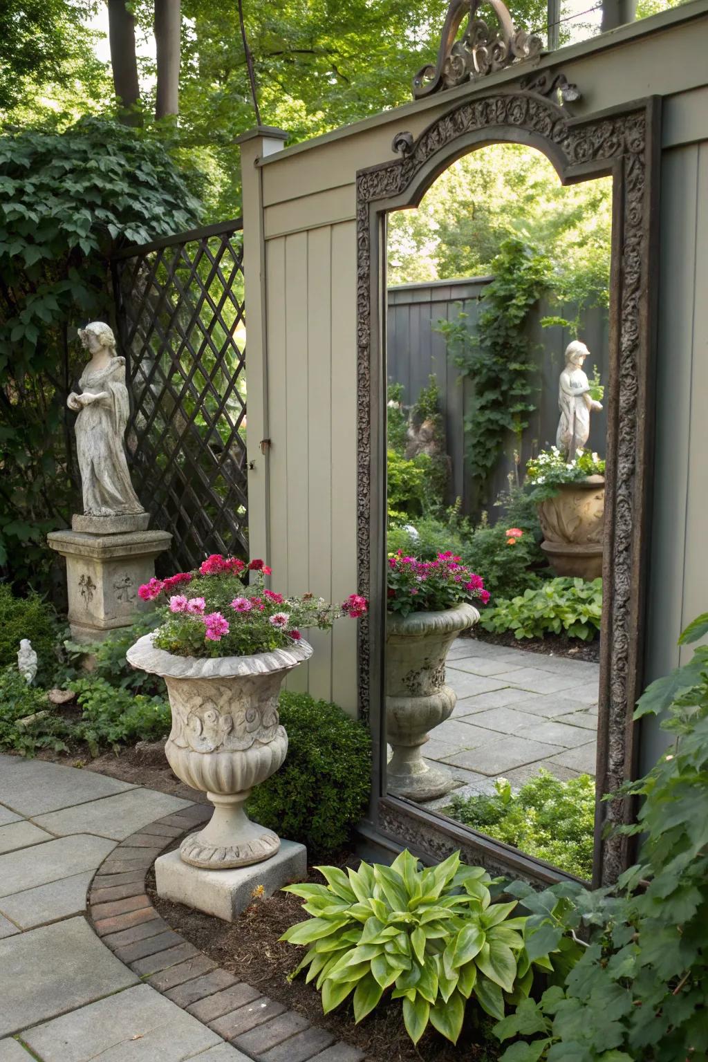 Whimsical mirror displays add charm and character.