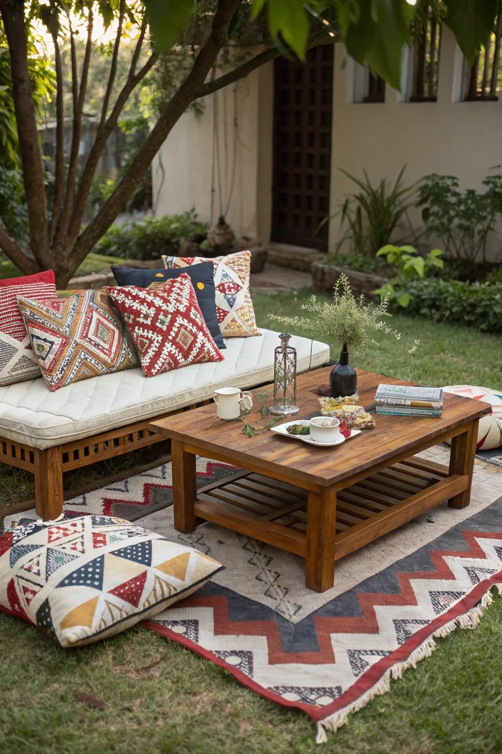 Geometric patterns add a modern twist to decor.