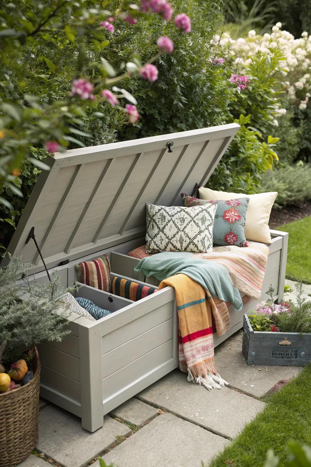 Dual-purpose furniture adds style and storage.