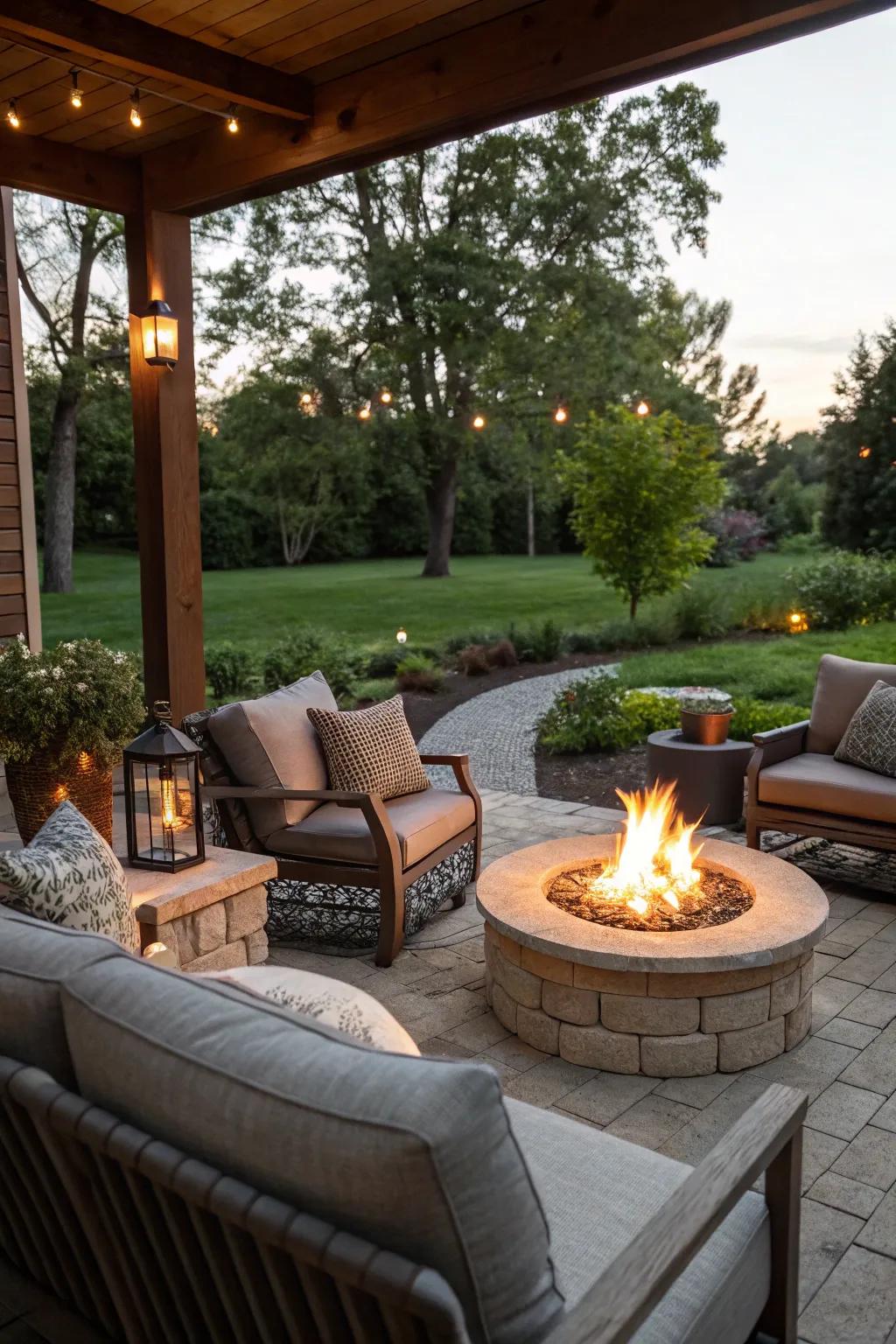 Gather around the warmth of a fire pit on cool evenings.