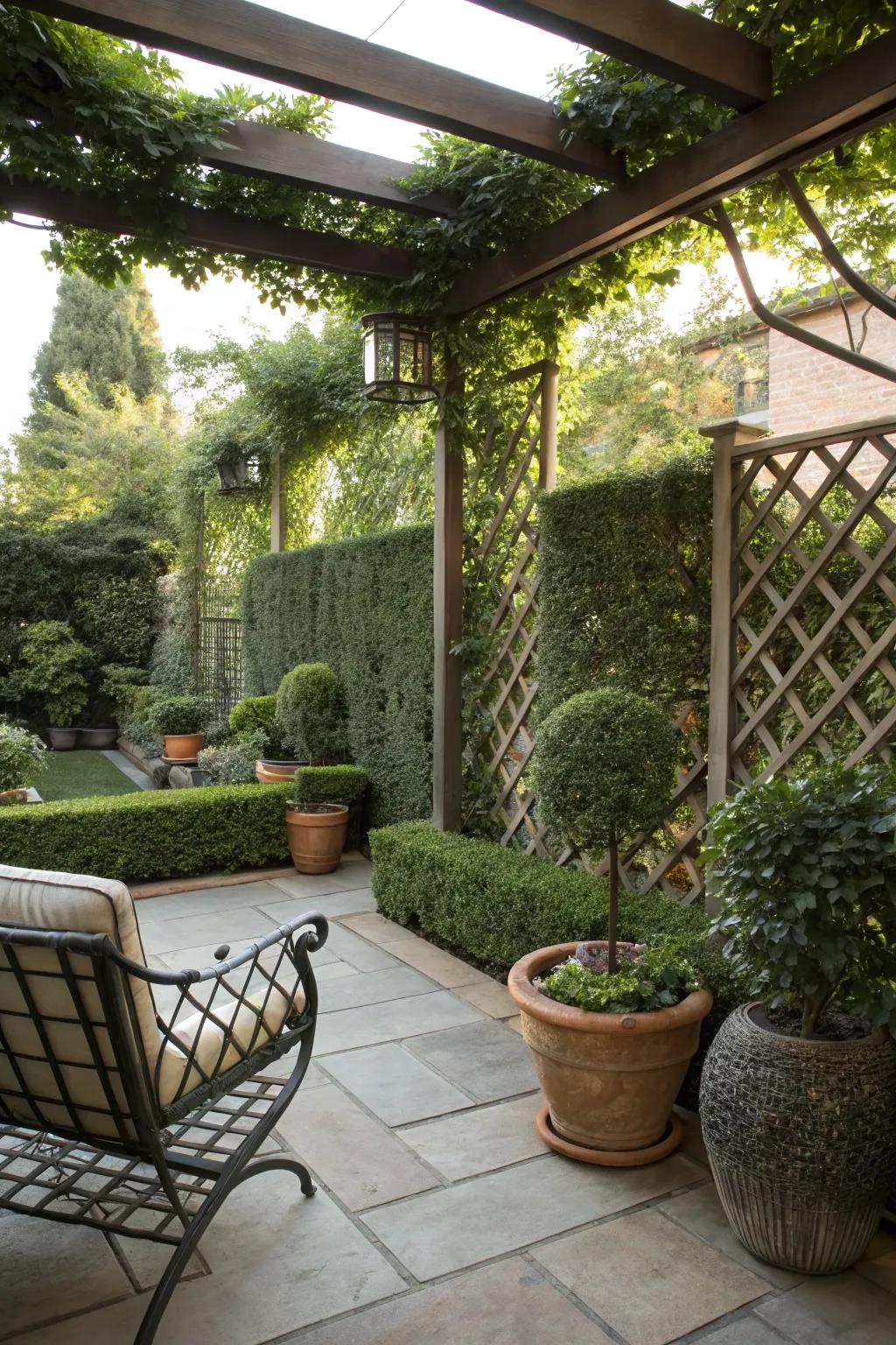 A stylish privacy solution for a tranquil patio experience.