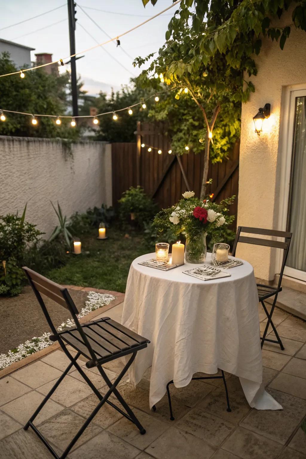 Small dining sets transform patios into delightful dining areas.