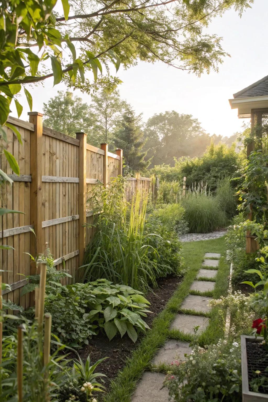 Privacy elements like tall plants and fences transform your patio into a personal oasis.