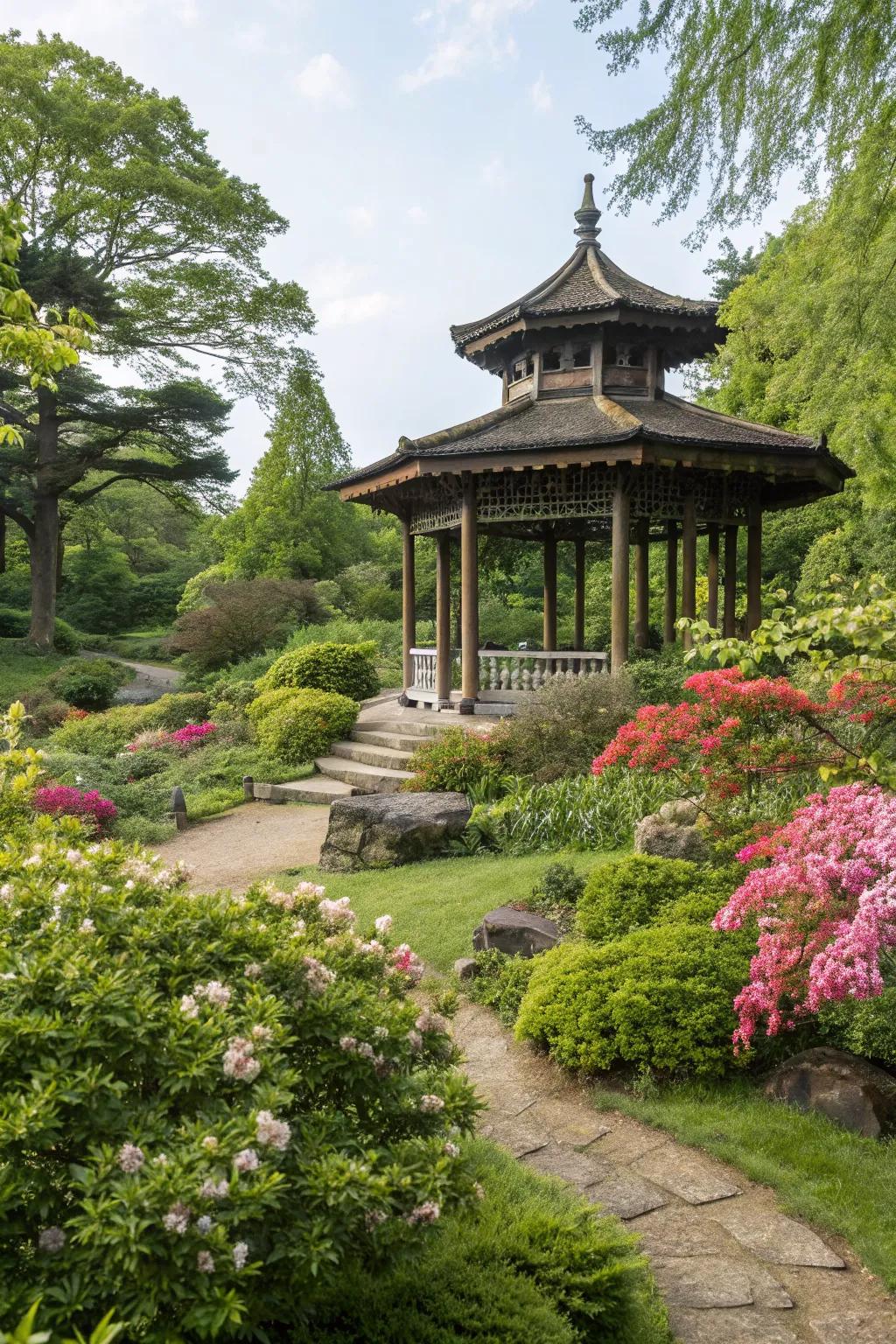 Integrating your pavilion with the garden creates a natural flow of beauty.