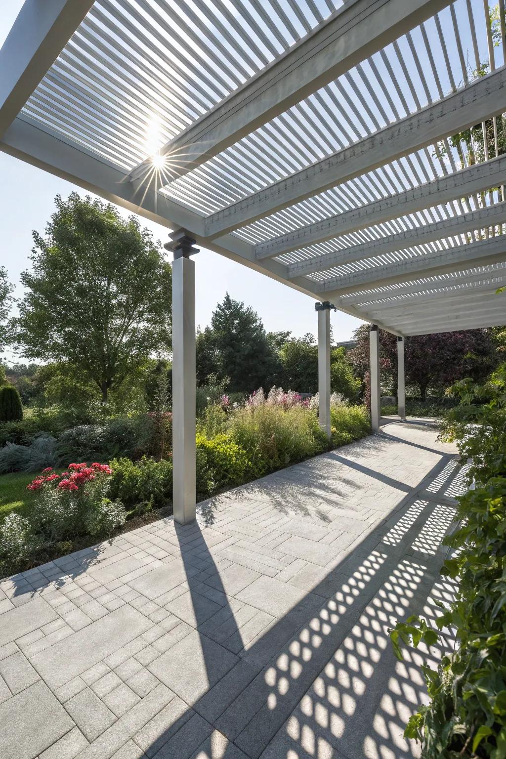 Aluminum louvers blend sleek design with functionality.