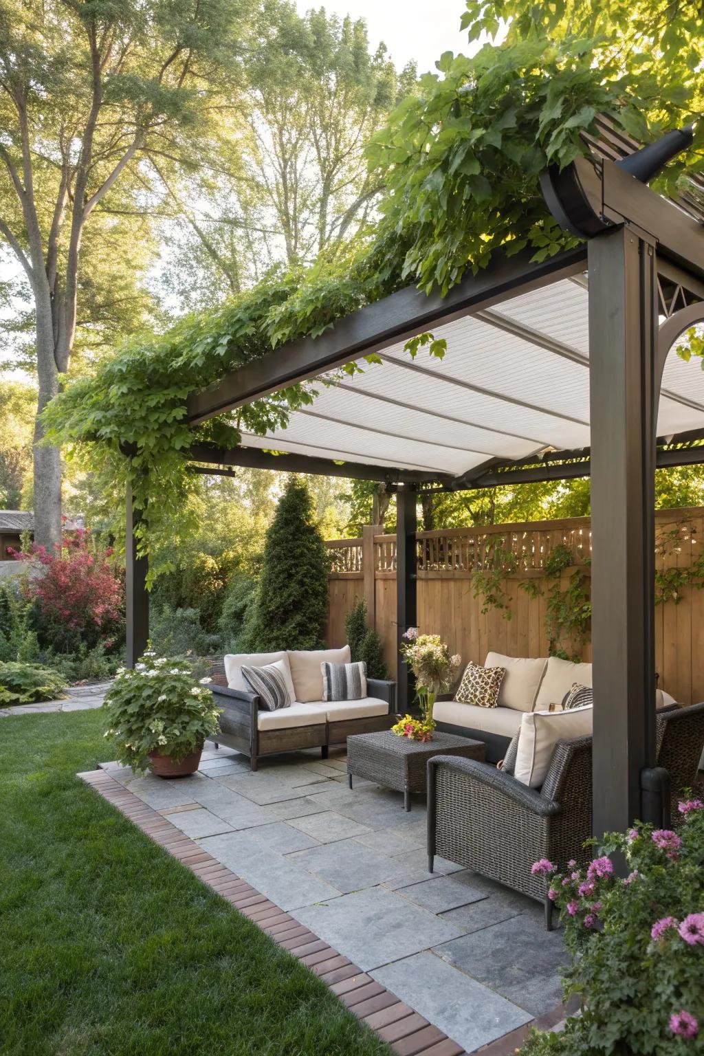 Retractable roofs offer ultimate flexibility for your pergola.