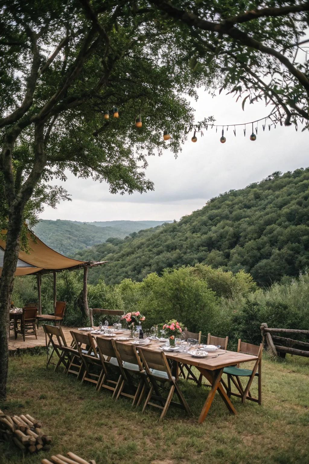 Set up a dining area for memorable outdoor meals.