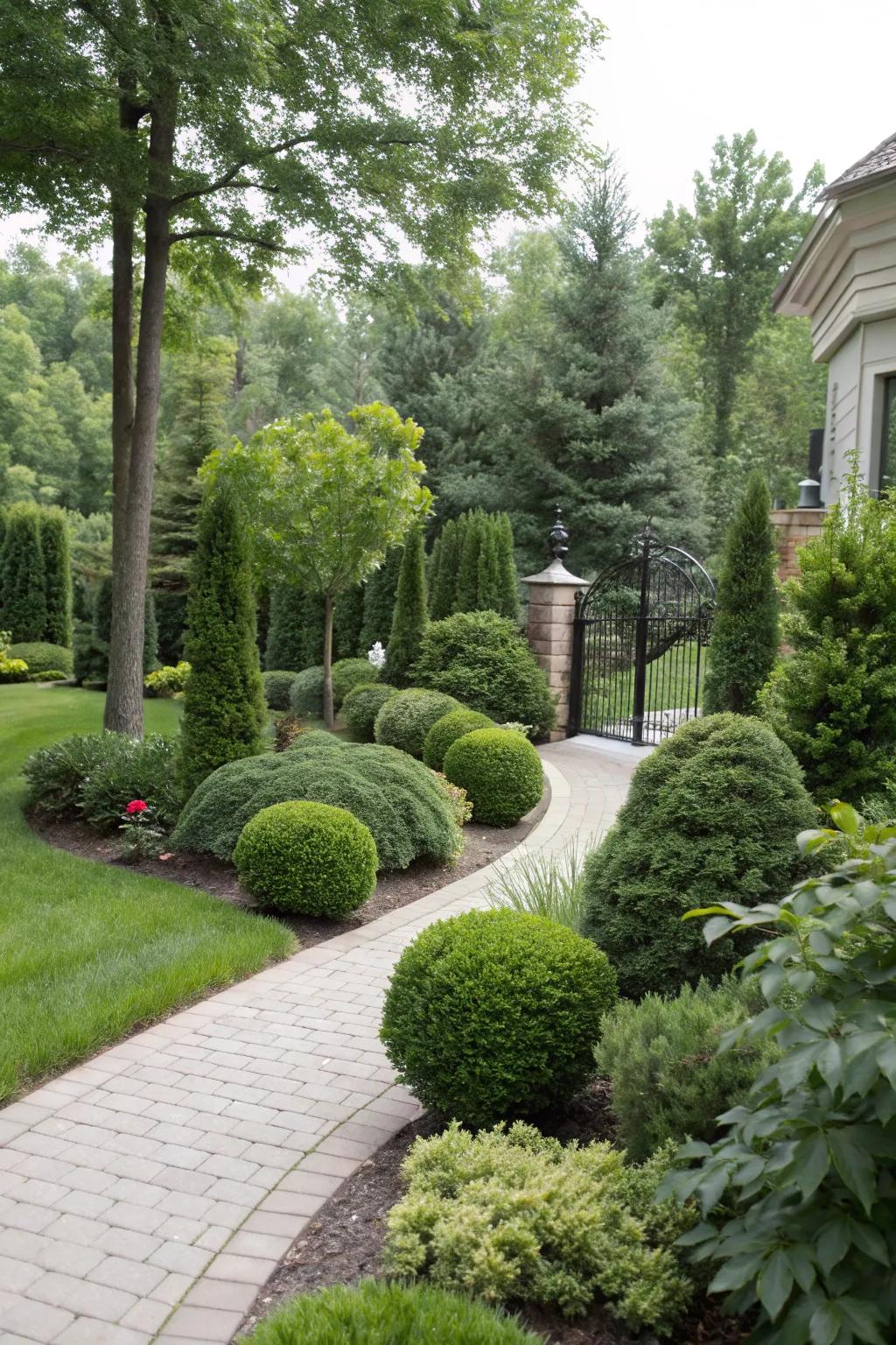 Enjoy year-round appeal with evergreen plants.