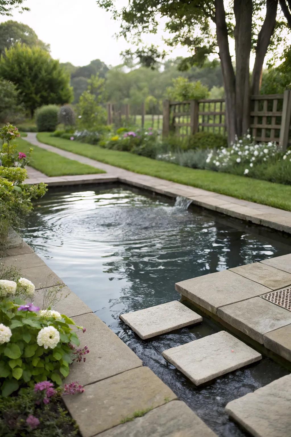 A charming stone pathway inviting you to the plunge pool.