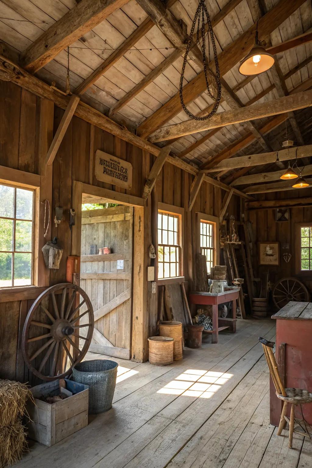 A pole building converted into a charming rustic barn.
