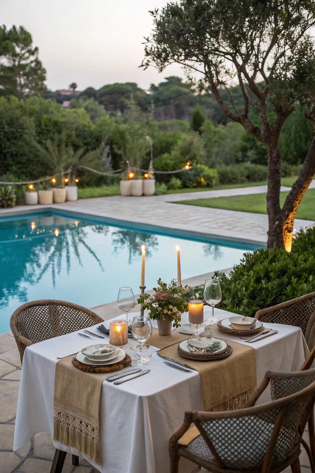 Dining by the pool combines great food with stunning views.