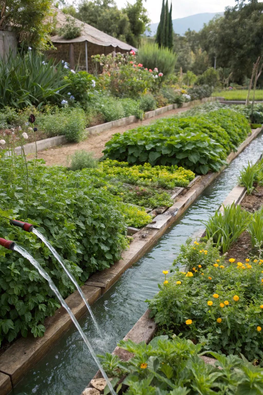 Turning pool water into plant nourishment.
