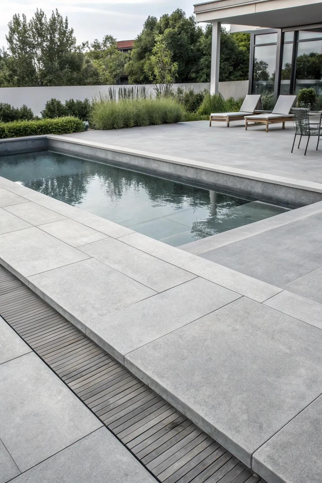 Monochrome shades bring a sleek and modern feel to your pool area.