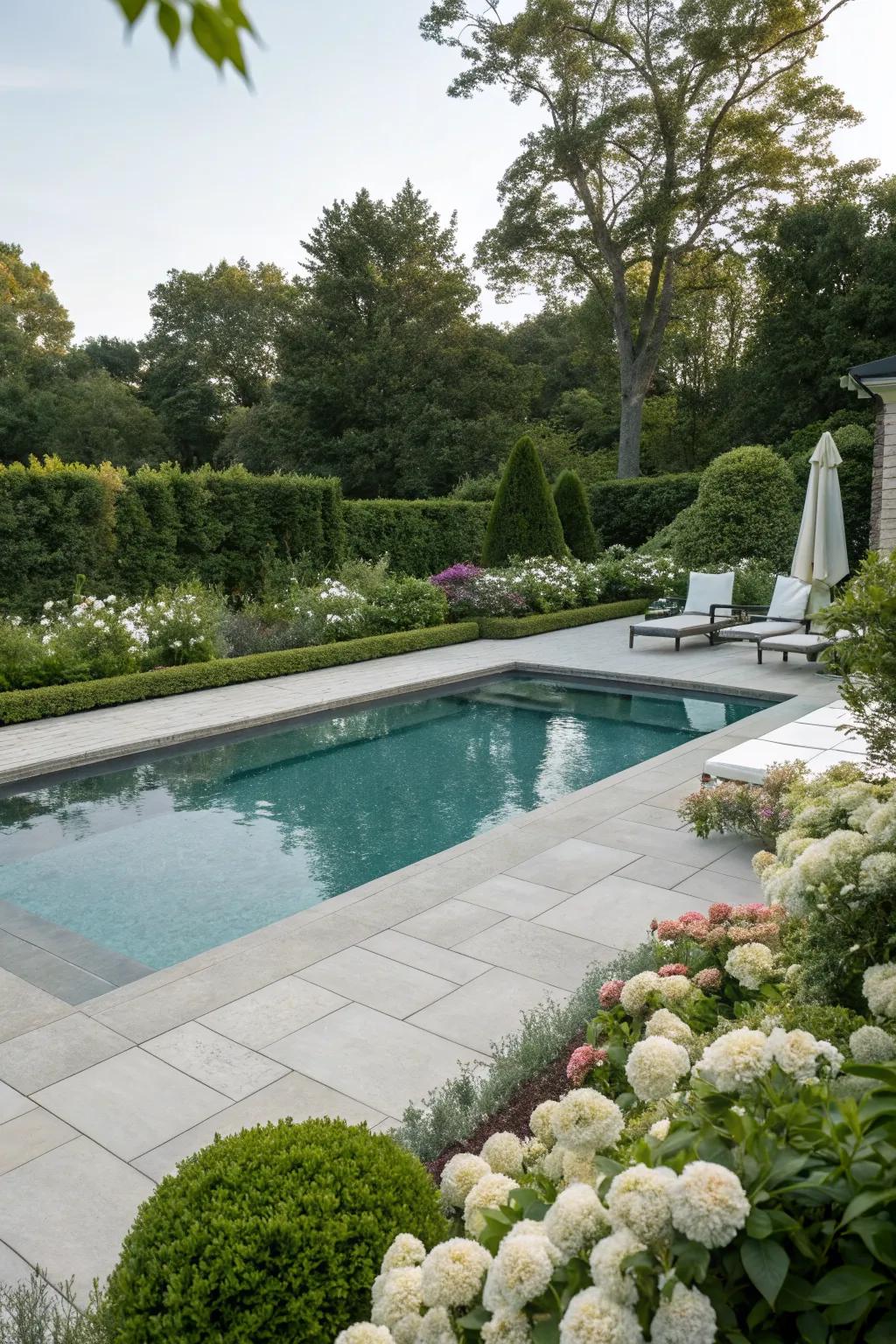 Porcelain pavers offer a sleek, modern finish.