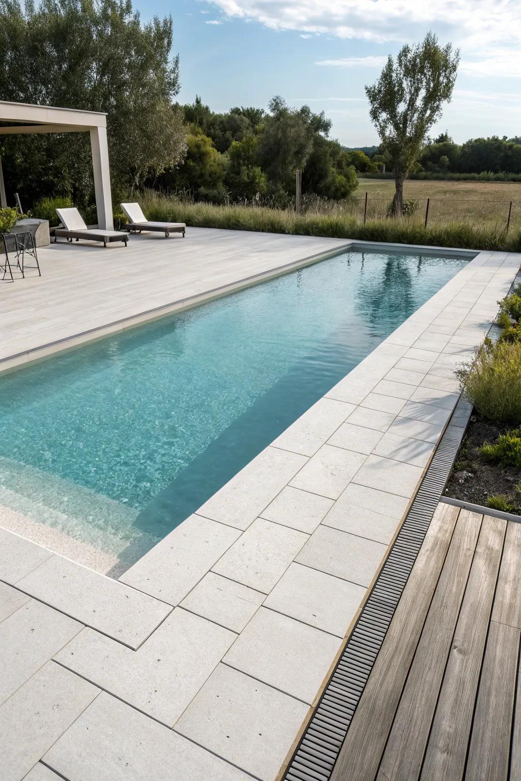 Porcelain slabs for a seamless, modern look.