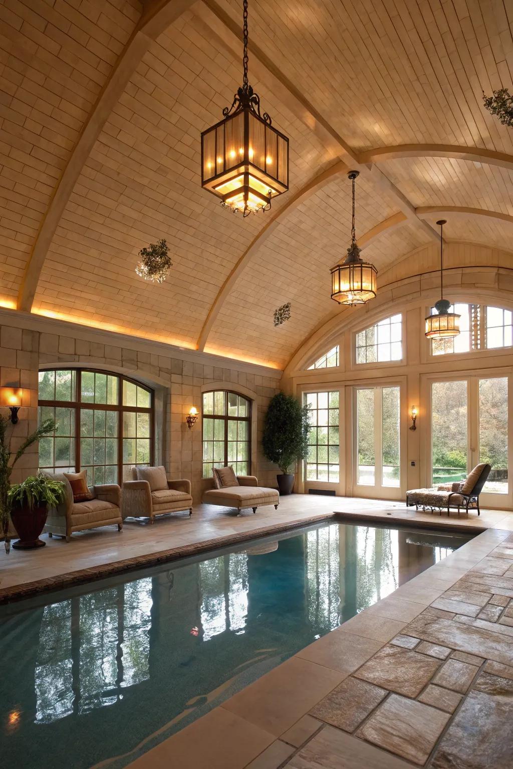 Ceiling fixtures offer both style and function.