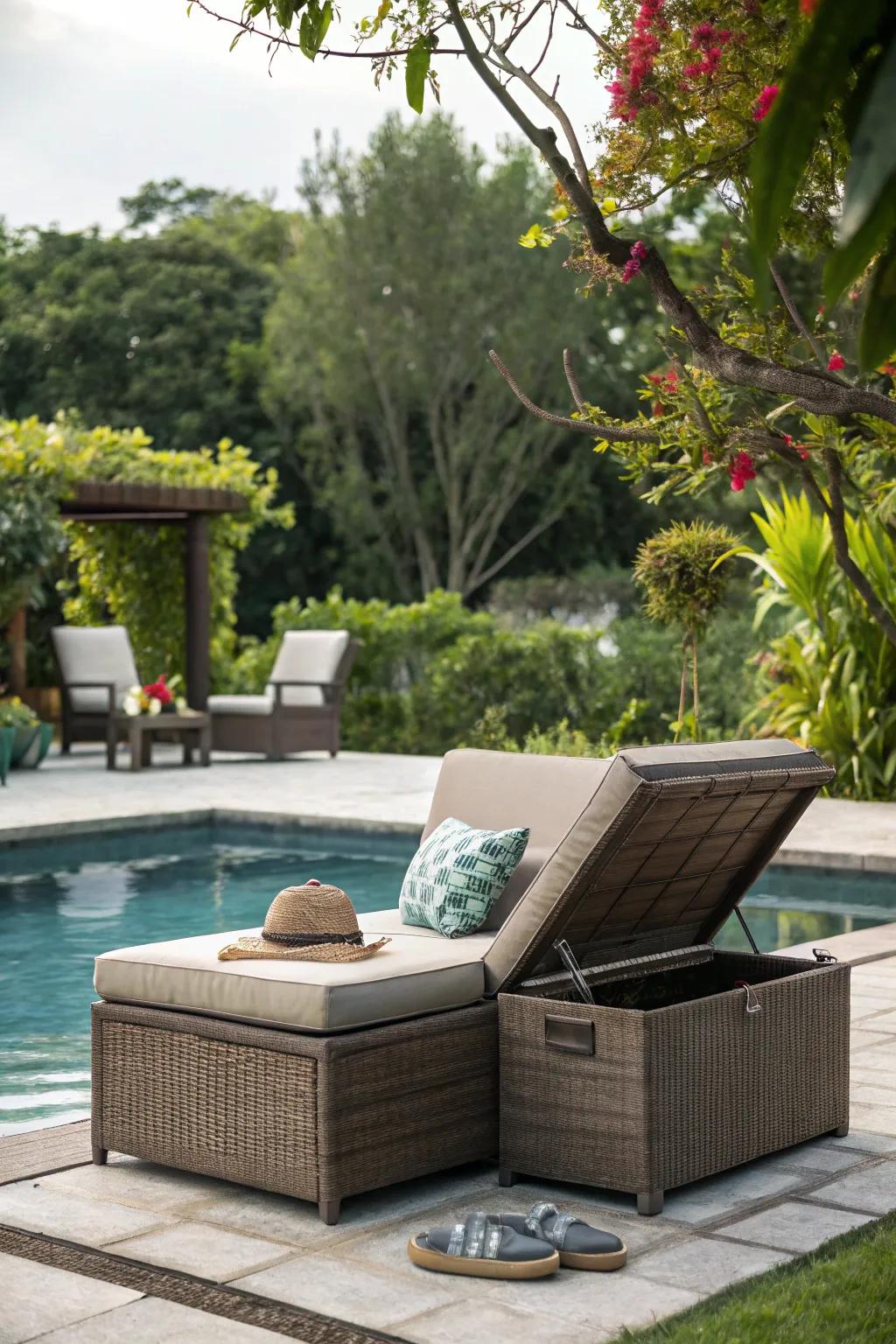 Multi-functional furniture offers both comfort and storage.