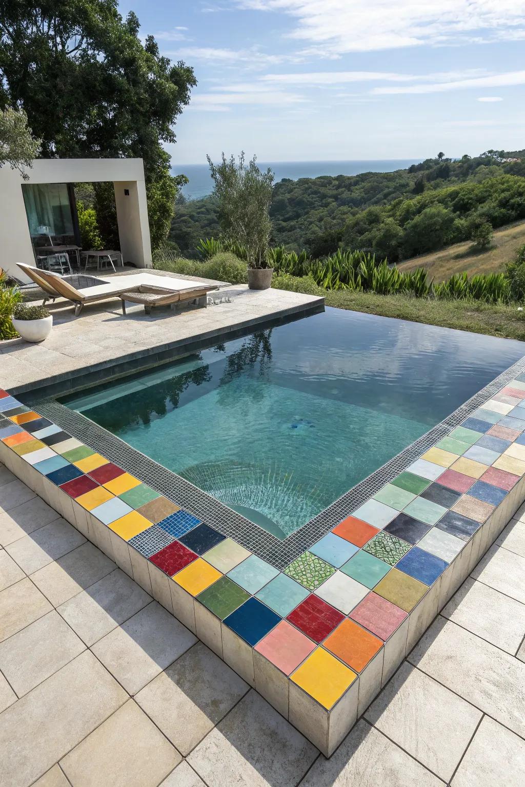 An imaginative pool design with a unique shape and artistic flair.