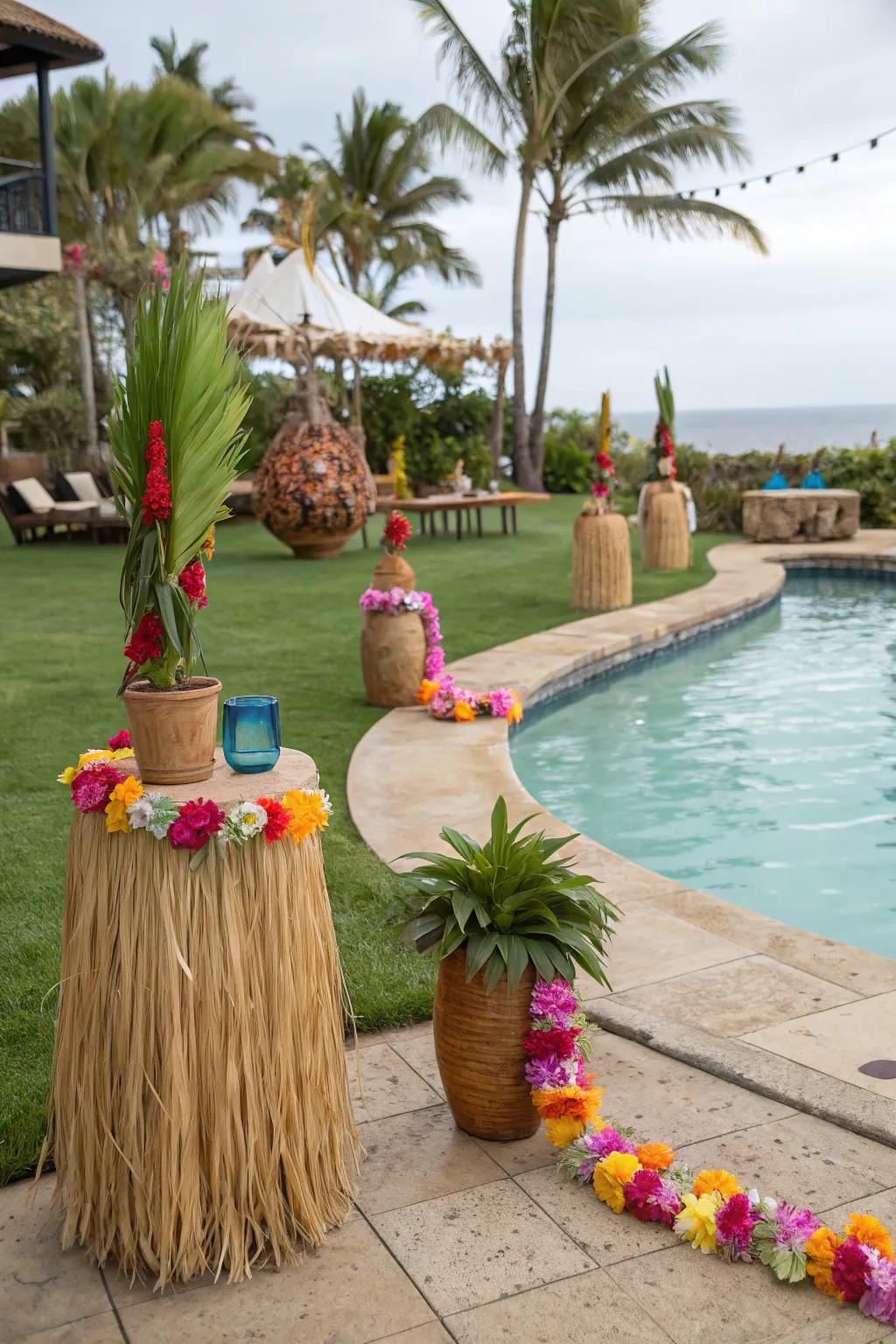 A Hawaiian Luau brings the spirit of Aloha to your pool party.
