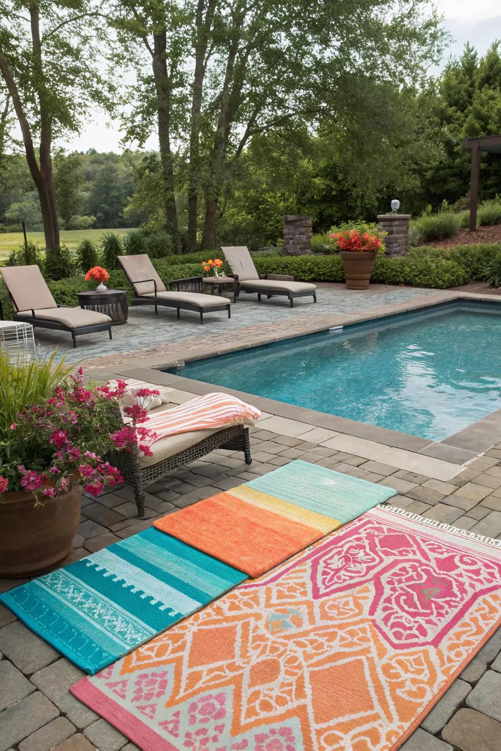 Outdoor rugs provide comfort and style on a budget.