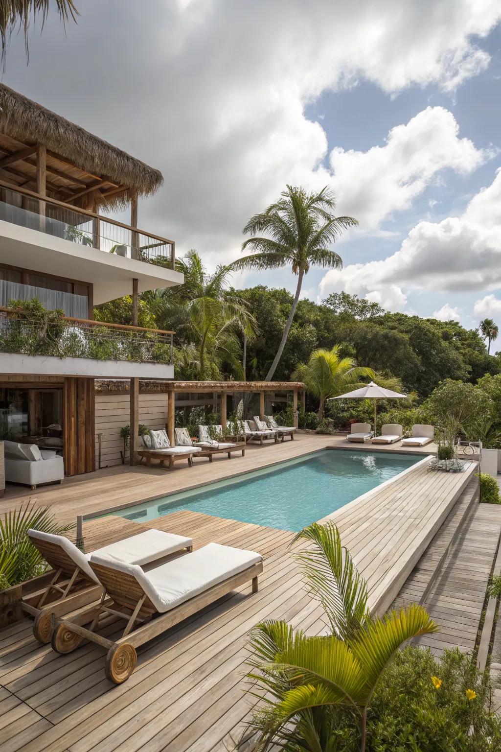 Multi-level decking brings dimension to your pool area.