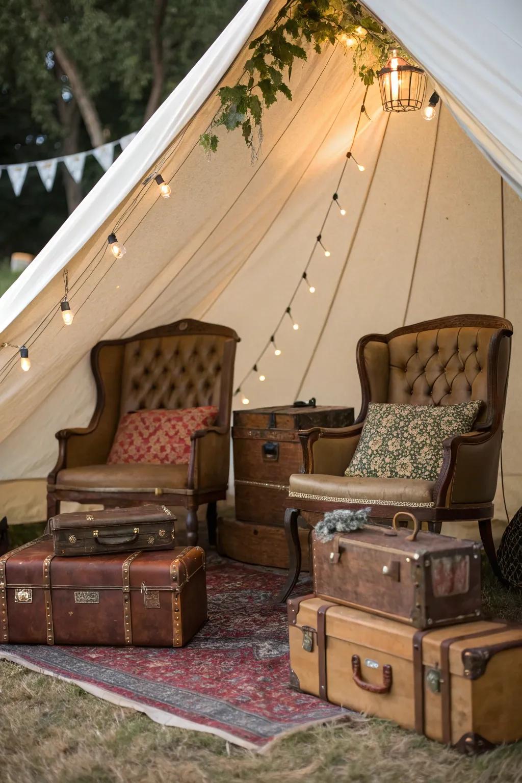 Add vintage charm with antique finds and decor.
