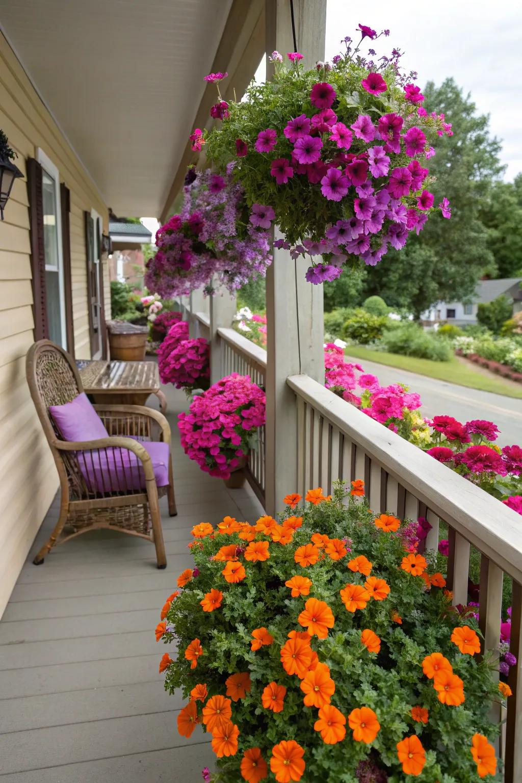 Bring your porch to life with colorful blooms.