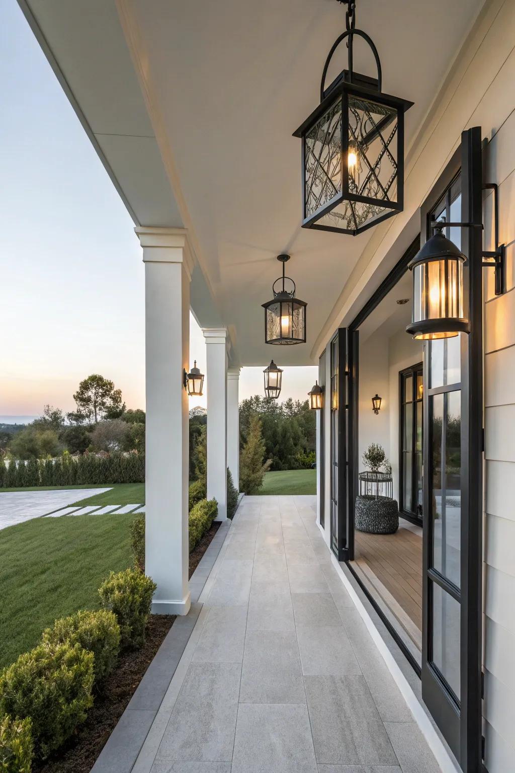 Achieve a contemporary look with modern lanterns.
