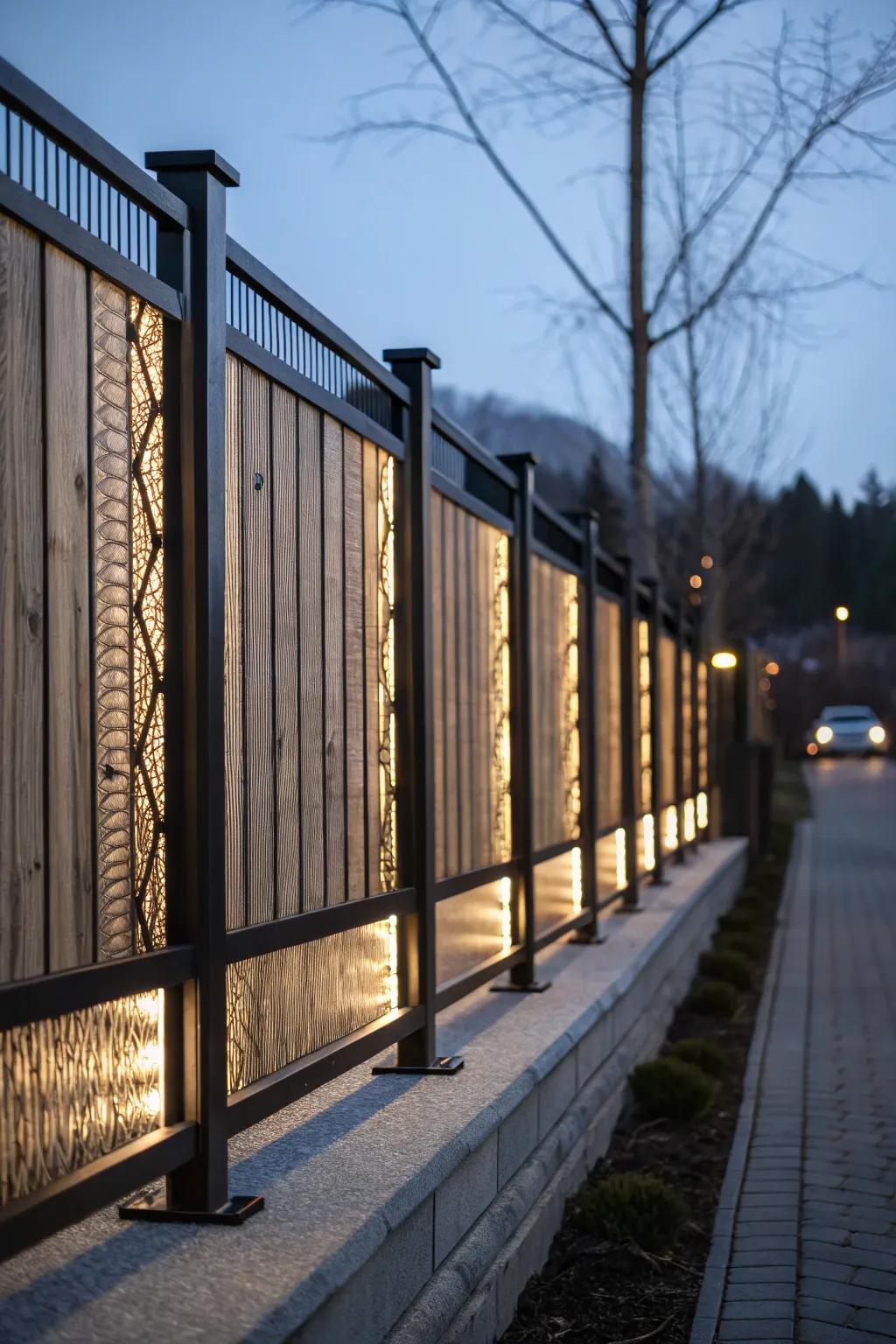 Backlit panels transform your fence into a sophisticated statement piece.
