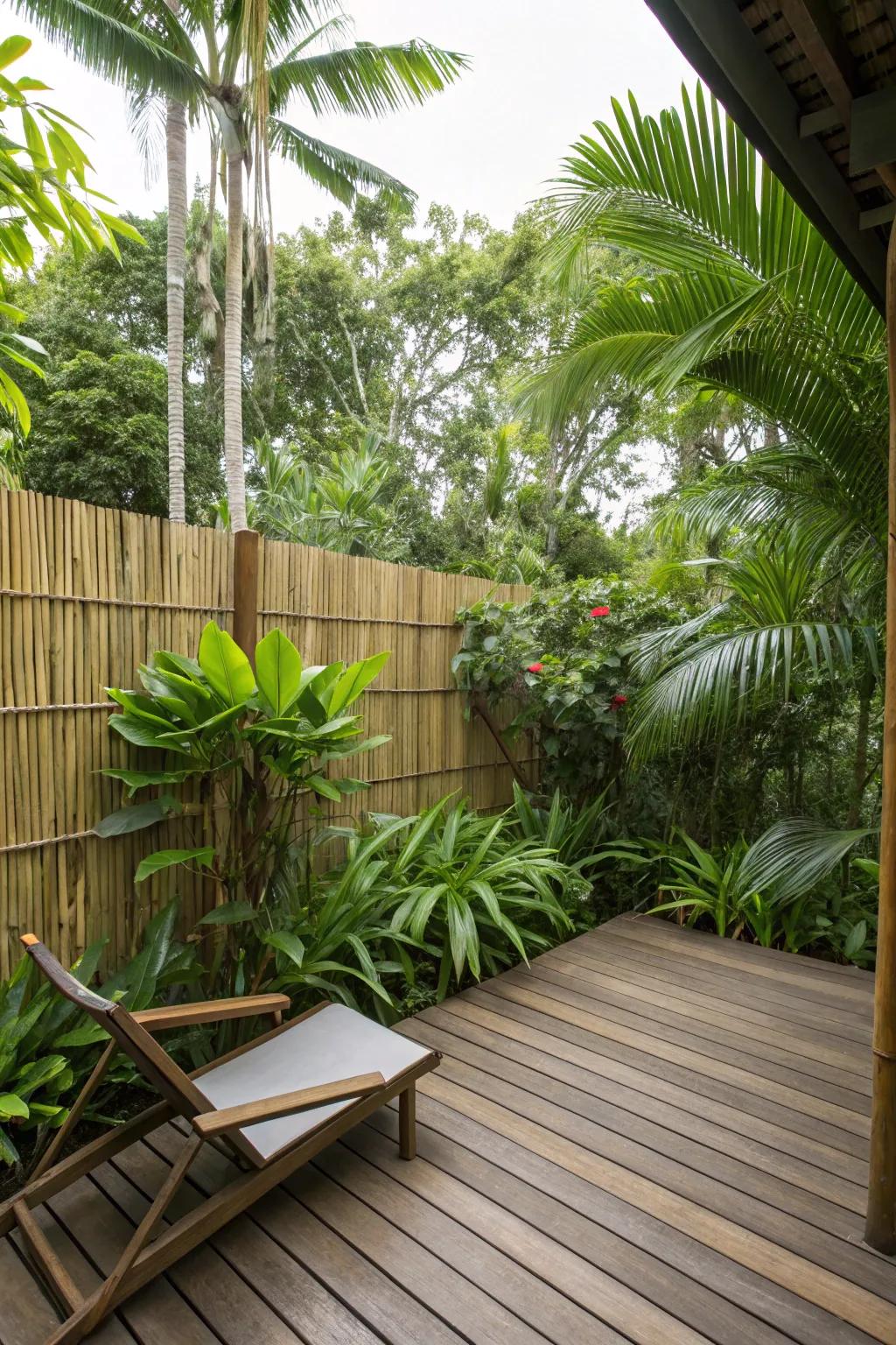 Bamboo fences offer a strong and exotic privacy solution.