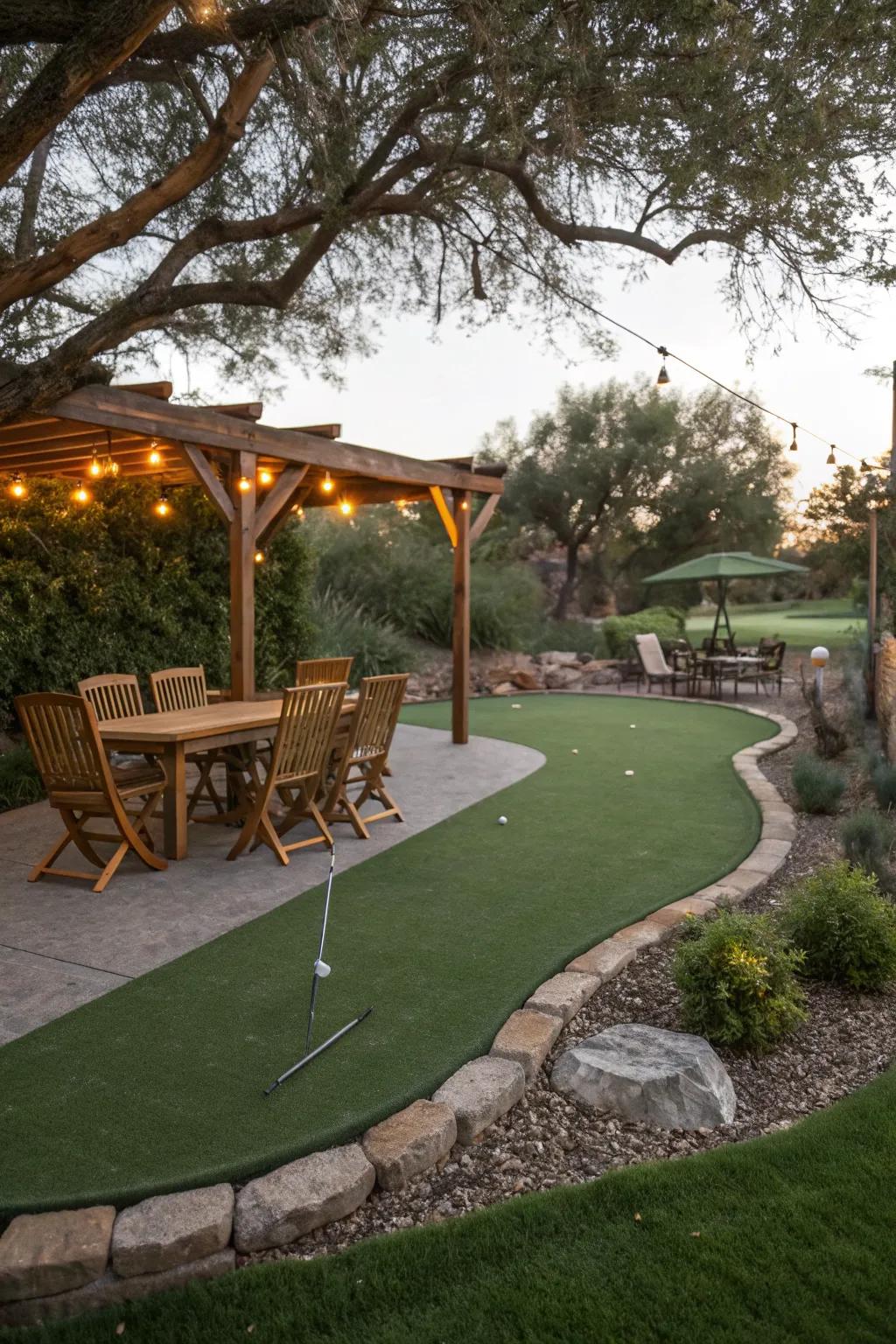 Proximity to home makes your putting green easily accessible.
