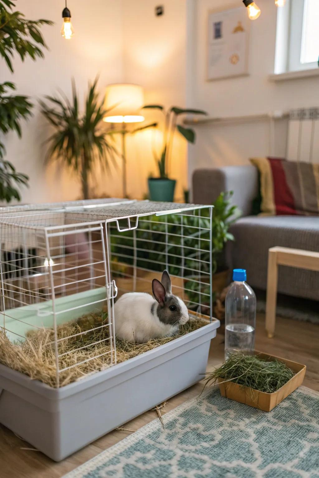 A practical rabbit cage design focused on ease of use.