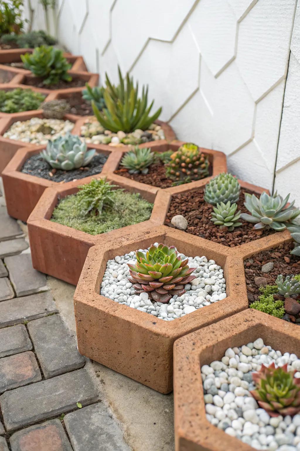 Geometric planters that add modern flair.