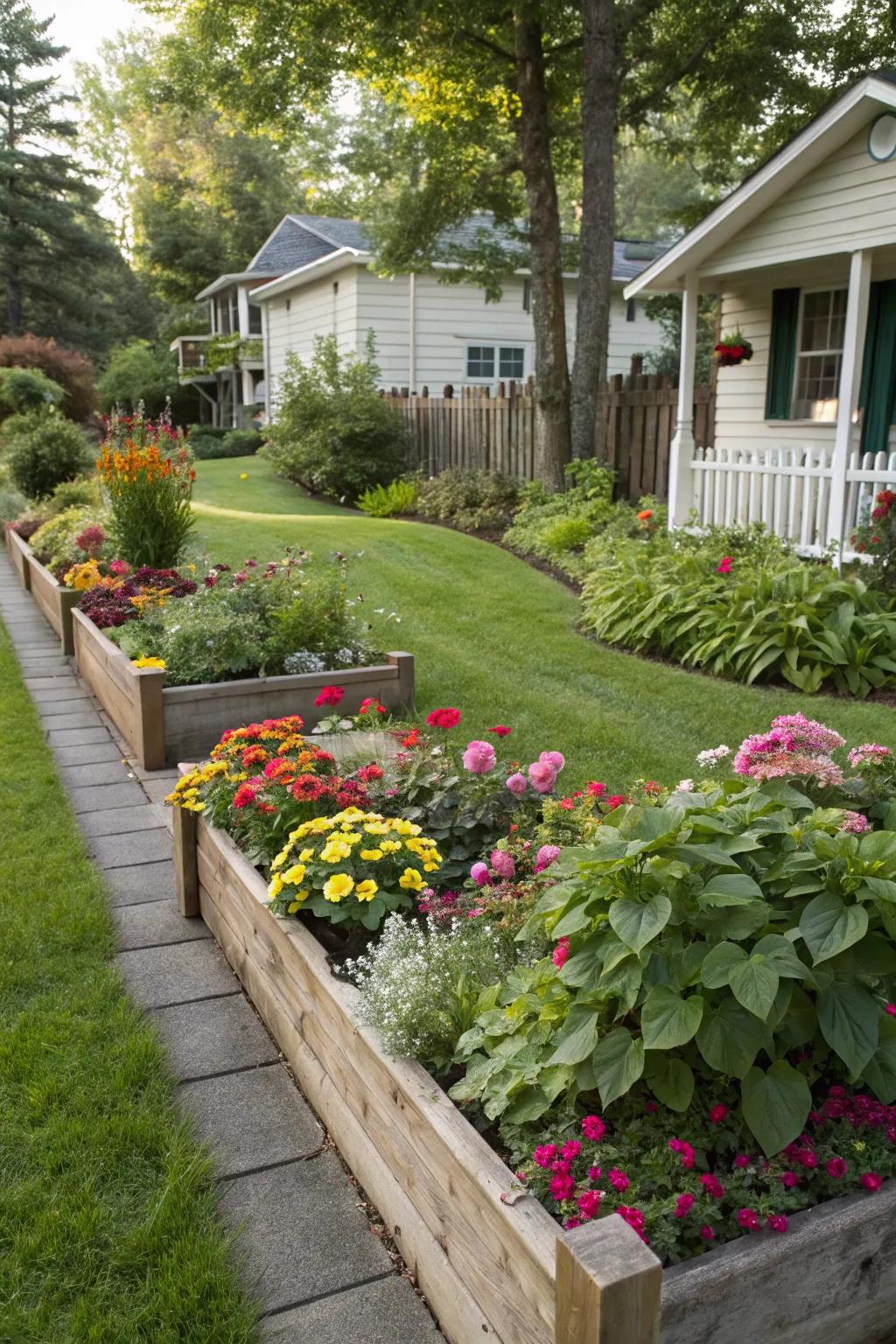A vibrant mix of plants can transform your front yard.