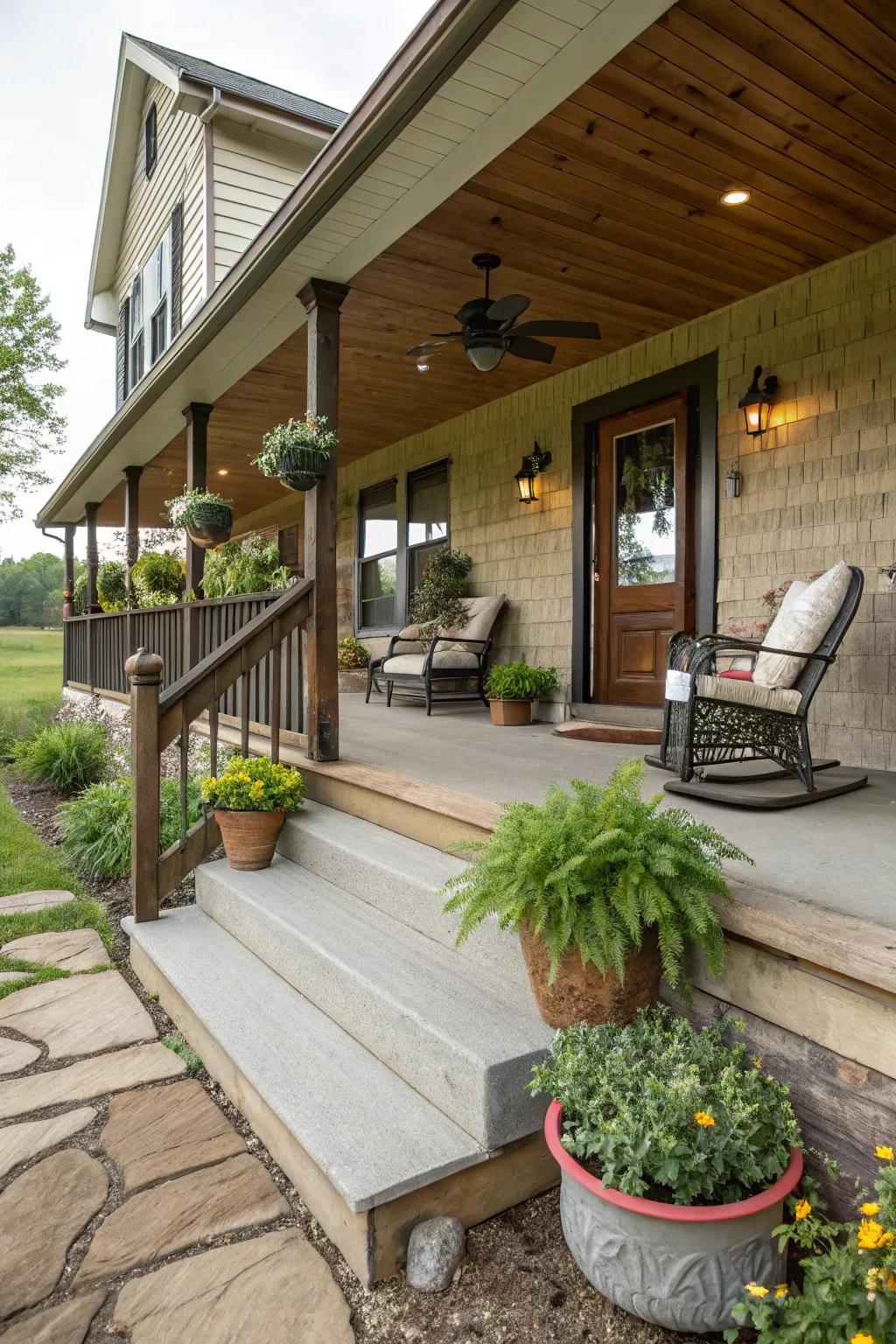 A cozy porch transforms your entrance into a welcoming retreat.