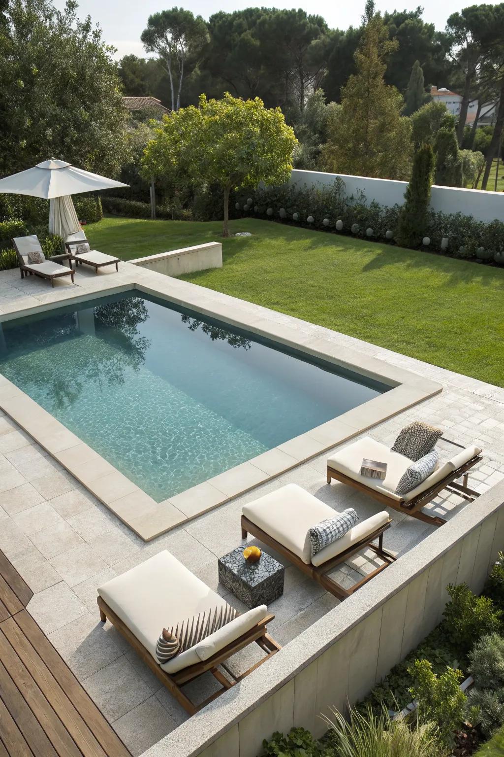 Create a relaxing poolside oasis with stylish seating.