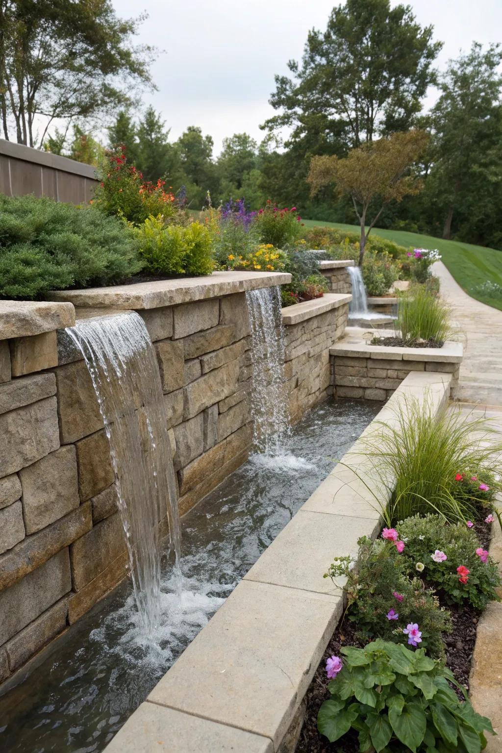 Defined water paths add structure and elegance.
